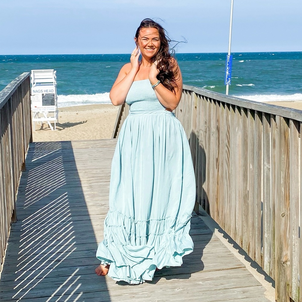 Boho Light Blue Maxi Dress